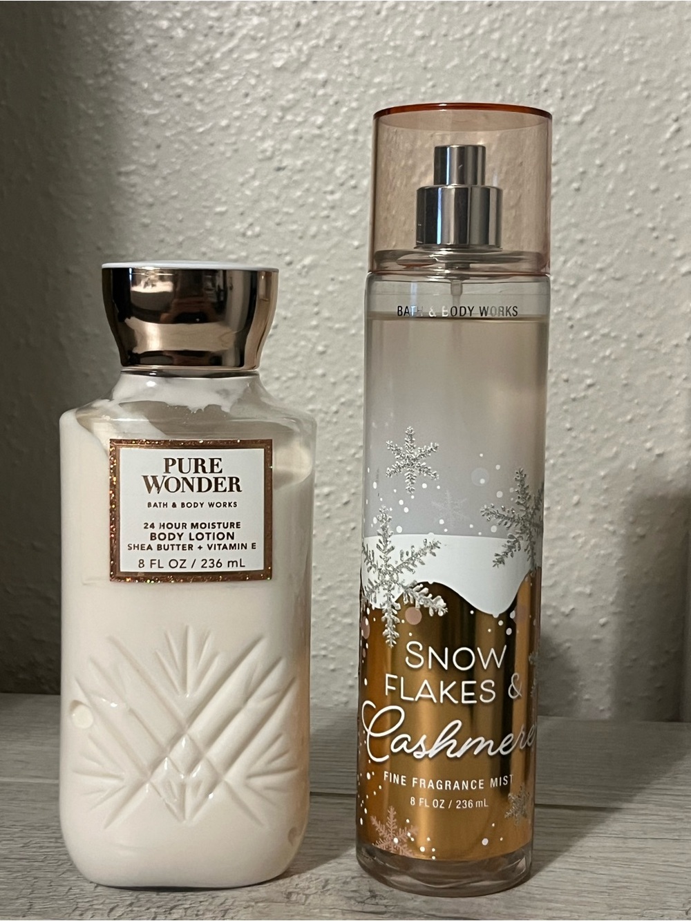 Bath & Body Works Snowflakes & Cashmere and Pure Wonder Body Lotion